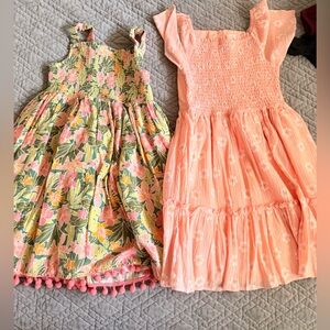 Floral and Peach Kids Dresses Set